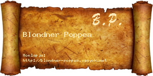 Blondner Poppea névjegykártya